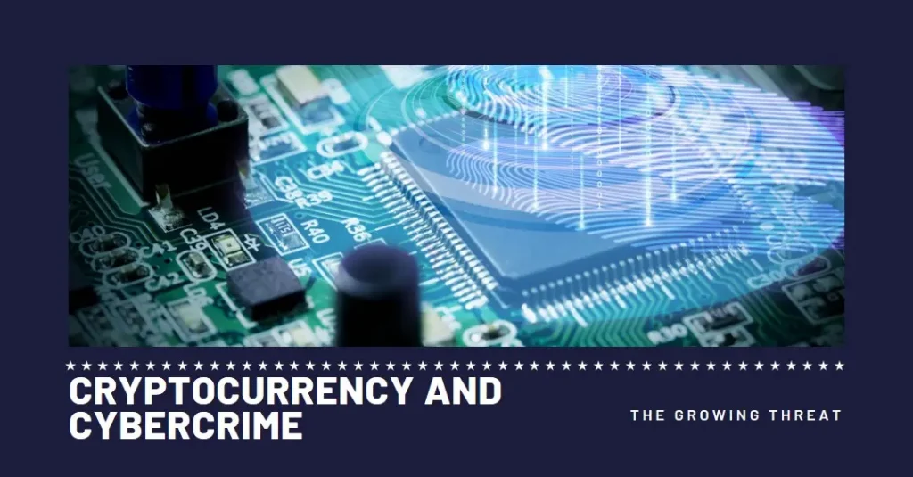 This image illustrates the relationship between Cryptocurrency and Cybercrime